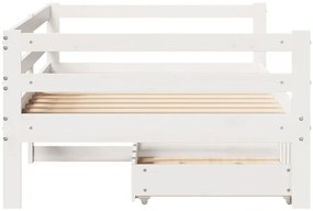 Sofá-cama com gavetas 90x200 cm madeira de pinho maciça
