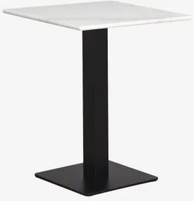 Square Bar Table In Livanto Natural Stone 70 X 70 Cm & Mármore Branco Guangxi - Preto - Sklum