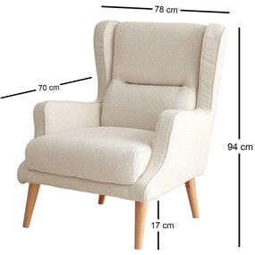 Cadeirão Klam – Creme – 78x94x70 cm