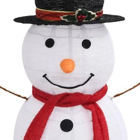 Boneco de neve decorativo com luz LED tecido de luxo 120 cm