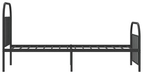 Estrutura de cama com cabeceira e pés 80x200 cm metal preto