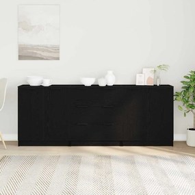 vidaXL Buffet 3 pcs Carvalho Preto 180 x 30 x 70 cm Madeira processada