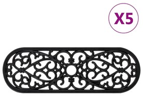 vidaXL Tapetes de escada 5 pcs 25x75 cm borracha