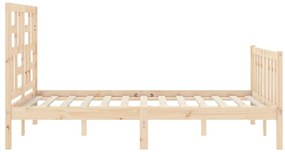 Estrutura de cama de casal c/ cabeceira madeira maciça
