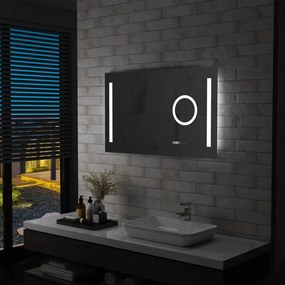 144743 vidaXL Espelho de parede LED c/ sensor tátil casa de banho 100x60 cm