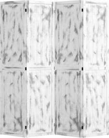HOMCOM Biombo Dobrável de 4 Painéis Separador de Ambientes Elegante para Dormitórios Sala de Estar 160,5x170cm Branco Rústico | Aosom Portugal