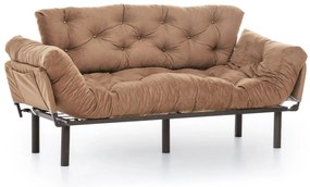 Sofá-Cama 3 Lugares Nitta – Castanho Claro – 185 x 85 x 70 cm