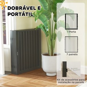 PawHut Parque para Cães Cercado para Cães com 8 Painéis 60x76 cm Parqu