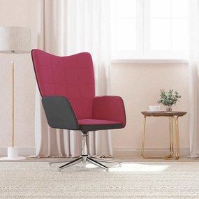 vidaXL Cadeira de descanso PVC e veludo vermelho tinto
