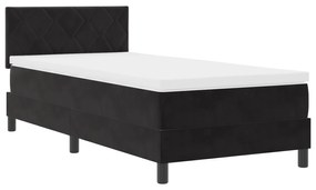 Cama Box com Colchão vidaXL Preto 100x200 cm Veludo