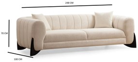 Sofá de 3 Lugares Sandreo – Branco – 248x100x70 cm