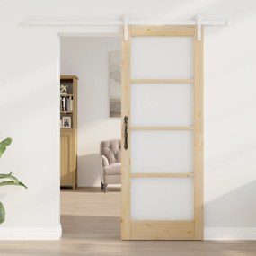 Porta Deslizante com Conjunto de Ferragens 'ORKDAL'Madeira Sólida e Vi