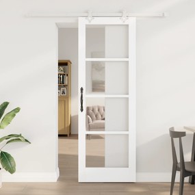 Porta Deslizante vidaXL com Conjunto de Ferragens Branco 73,5x211 cm M