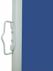 Toldo lateral retrátil para pátio 600x160 cm azul
