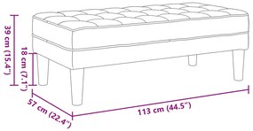 Banco Rosa 113x57x39 cm Veludo