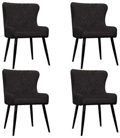 Cadeiras de jantar 4 pcs veludo preto