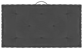 vidaXL Almofadão para móveis de paletes 73x40x7 cm algodão antracite