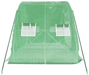 Estufa com estrutura de aço 10 m² 5x2x2,3 m verde
