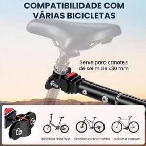 Reboque de Bicicleta 40 kg com Cobertura de Tecido Oxford Refletores e Estrutura de Aço 144x59x80 cm Azul