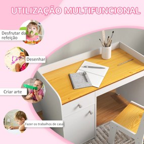 ZONEKIZ Conjunto de Secretária e Cadeira para Crianças Secretária Infa