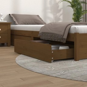 815002 vidaXL Gavetas de cama 4 pcs madeira de pinho maciça castanho mel