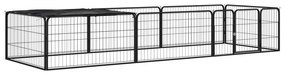 vidaXL Parque p/ cães c/ 8 painéis 100x50 cm aço revestido a pó preto
