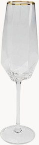 Copos de champanhe artesanais Diamond, conjunto de 4