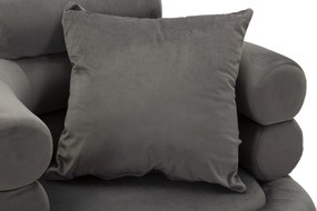 POLTRONA SILVERY PLUS COM ALMOFADA CINZENTA 78X68X85 CM