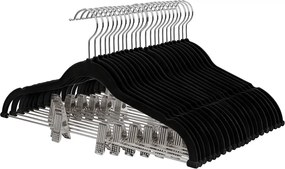 Cabides para calças de veludo, 12 unidades, pretos