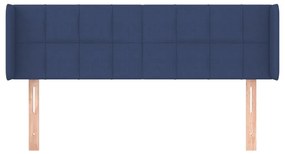 Cabeceira de cama c/ abas tecido 147x16x78/88 cm azul