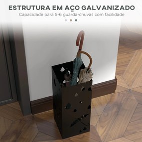 Suporte para Guarda-Chuvas Branco com 4 Gavetas e Bandeja de Gotejamen