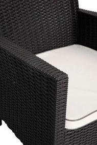 Conjunto de 2 Poltronas de Jardim ADRIATICO – Castanho com Coxim Beige