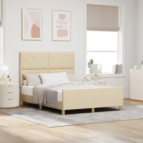 Cama de Tecido Creme vidaXL - 140x190 cm