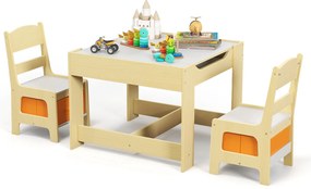 Cadeira alta para bebê 3 em 1, cadeira de jantar e grupo de assentos para crianças 62 x 51 x 104 cm bege