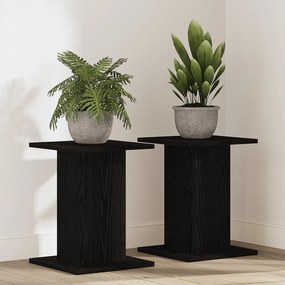 Suporte para Plantas vidaXL 2 pcs Preto Carvalho 30x30x40 cm Madeira d