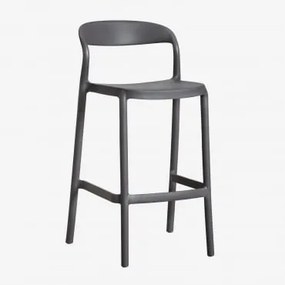 Pack De 4 Bancos Altos De Jardim Empilháveis Em Polipropileno Brenza Cinza Grafito & ↑65 Cm - Sklum