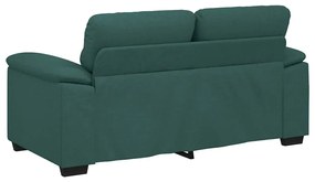 Sofá de 2 lugares 120 cm tecido verde-escuro