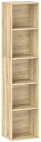 HOMCOM Estante Estante de Armazenamento 5 Níveis com Prateleiras Ajustáveis para Sala Quarto Escritório 30x24x133,5 cm Natural | Aosom Portugal