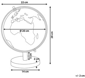 Globo decorativo preto e branco 28 cm CABOT Beliani