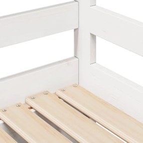 Sofá-cama c/ gavetas 90x200cm madeira de pinho maciça branco