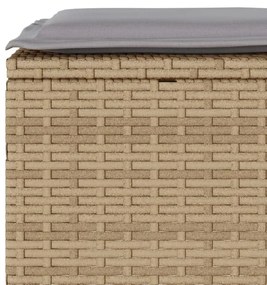 3 pcs conjunto bistrô com almofadões vime PE bege