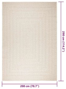 Tapete ZIZUR creme 200x290cm aspeto de juta interior e exterior