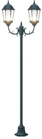 Poste de Luz de Jardim vidaXL 2-Lâmpada E27 Verde 220 cm Alumínio