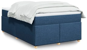 Cama boxspring com colchão 120x190 cm tecido azul