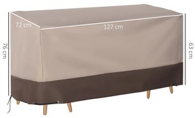 Outsunny Capa para móveis de jardim 600D Oxford Proteção contra poeira Capa contra raios ultravioleta para móveis de exterior 127x72x76 cm para mesas cadeiras sofás marrom