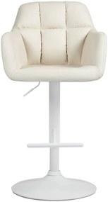Banco de bar Natoma em couro sintético com estrutura branca 97-118 x 57 x 59 cm Creme