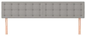 Cabeceira de cama 2 pcs tecido 80x5x78/88 cm cinzento-claro