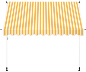 Toldo retrátil manual 300 cm riscas laranjas e brancas