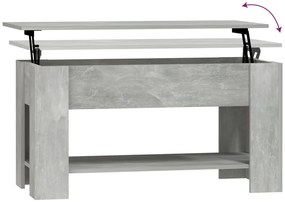 Mesa de centro 101x49x52 cm madeira processada cinza cimento