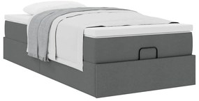 Estrutura cama otomana colchão 90x200 cm tecido cinzento escuro